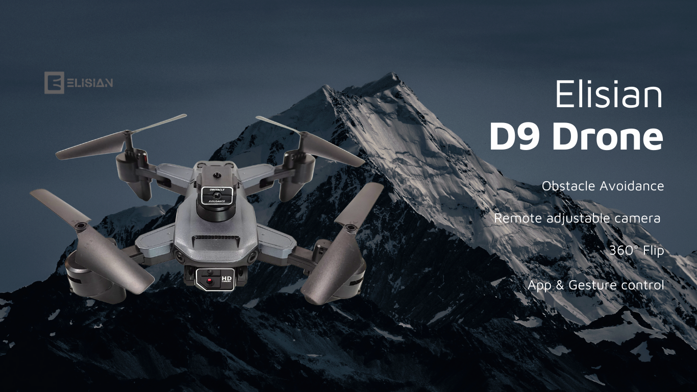 Elisian D9 obstacle avoidance dual camera drone